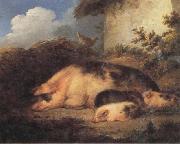 George Morland A Sow and Her Piglets Sweden oil painting artist